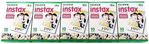 Fujifilm Película instantánea Instax Mini, 10 hojas x 5 paquetes (t...