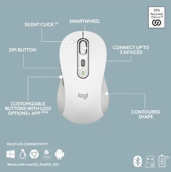 Logitech MK955 Signature - Combo de teclado y mouse inalámbricos, p...