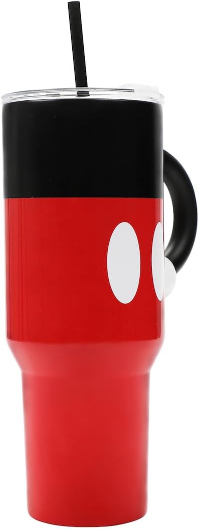 Disney Mickey Mouse - Vaso de acero inoxidable de 40 onzas con mang...