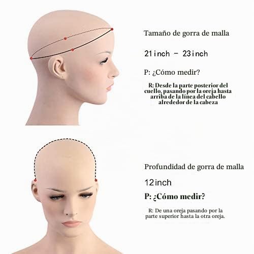 EMMOR Pelucas cortas de cabello humano rubio platino para mujer, me...