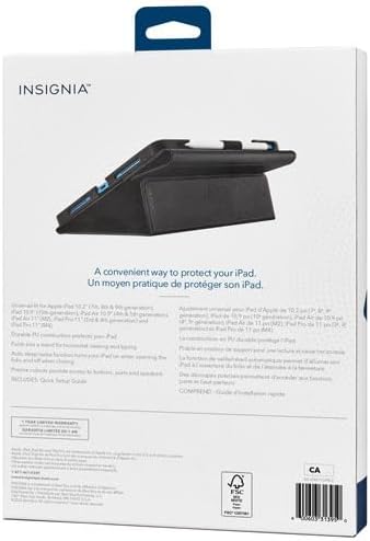 Insignia Funda universal tipo libro para iPad de 10,2 a 11 pulgadas...