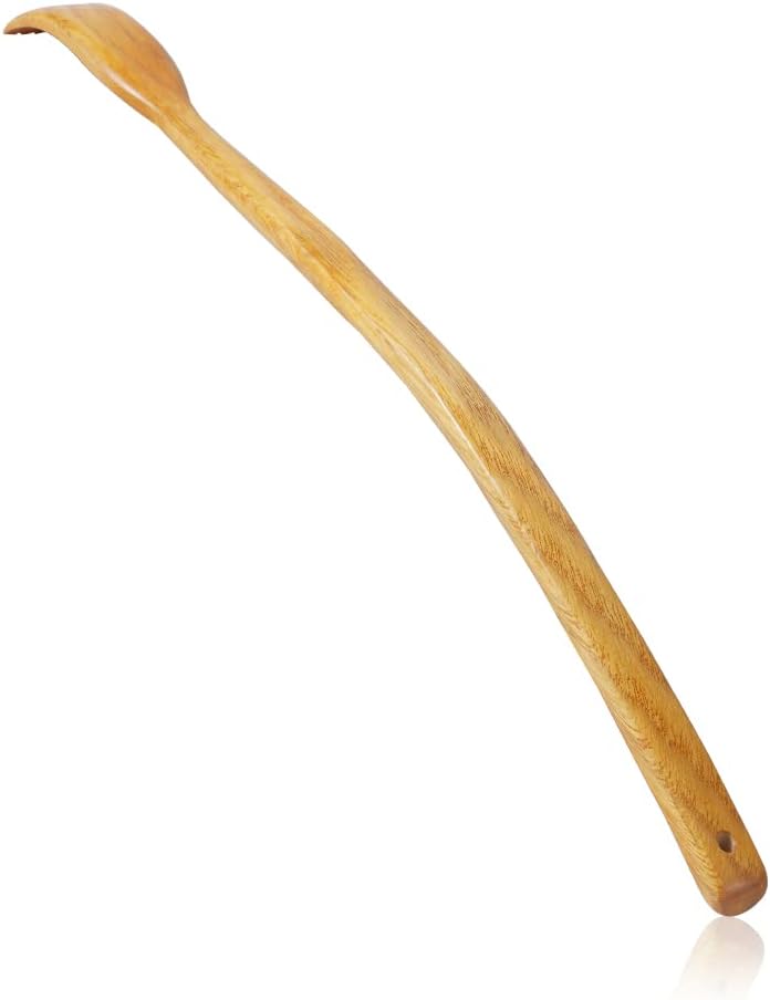 ITCHY-BAN Rascador de espalda de madera de gran tamaño: mango curva...