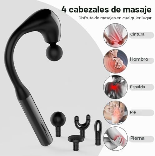 Fronnor Pistola de masaje de tejido profundo con mango extendido, r...