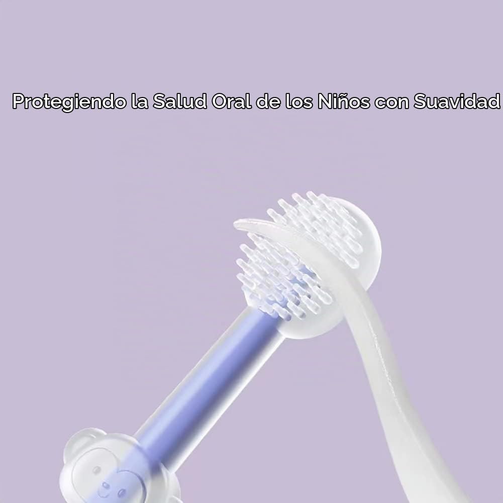 PandaEar Paquete de 3 cepillos de dientes de silicona para niños pe...