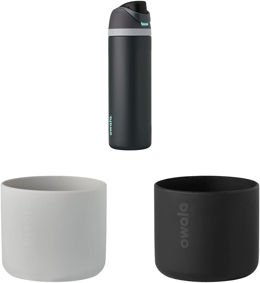 Owala FreeSip - Botella de agua aislada de acero inoxidable y funda...