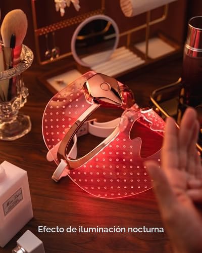 Máscara de terapia de luz roja inalámbrica para cara, luz roja de 6...