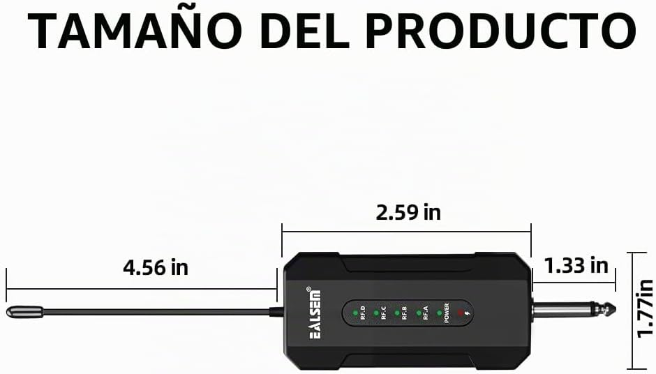Ealsem ES-384 Sistema de Micrófono Inalámbrico de Mano UHF de 4 Can...