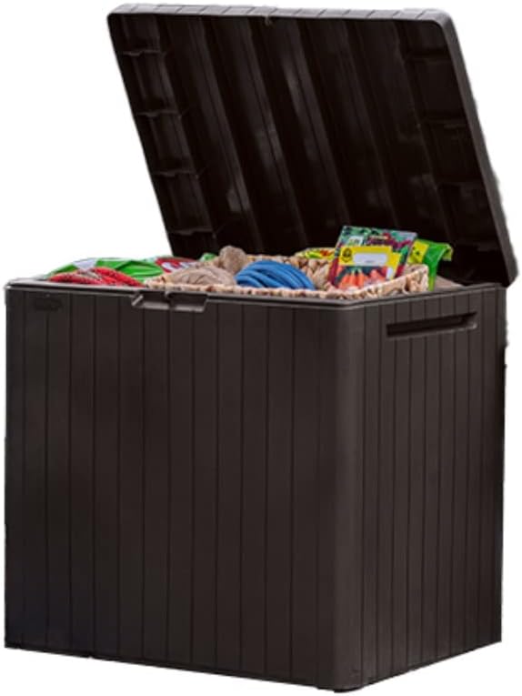 Caja Keter City de resina, 30 galones, para almacenamiento al aire...