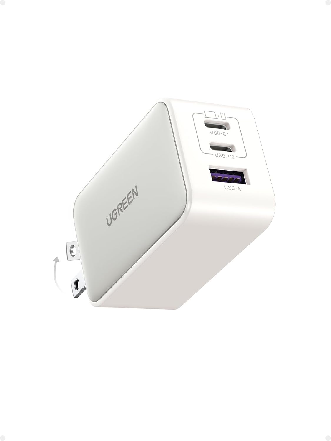 UGREEN Bloque de cargador USB C de 65 W, Nexode 3 puertos GaN Fast...