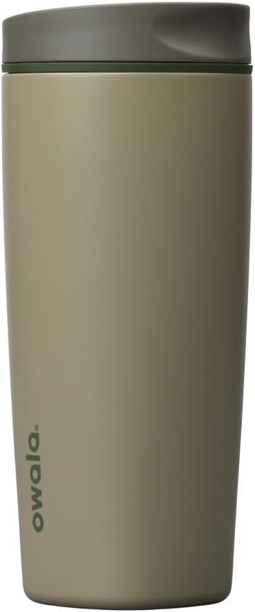 Owala SmoothSip Slider - Vaso de café aislado de acero inoxidable,...