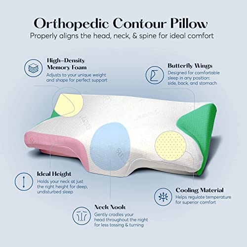 SUTERA - Almohada Dream de espuma viscoelástica de contorno profund...