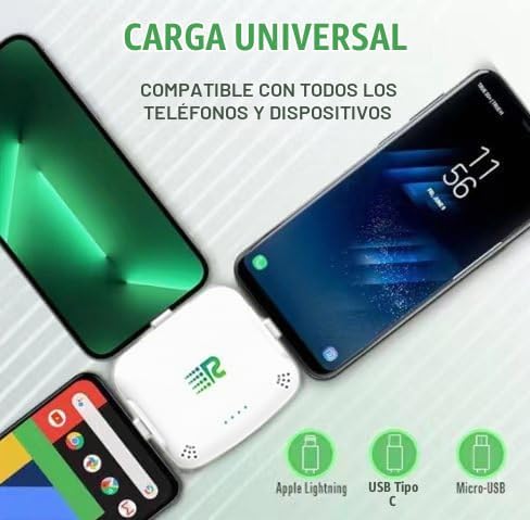Rush Charge Universe 3 en 1 Cargador Portátil \u2013 3300mAh, Carga...