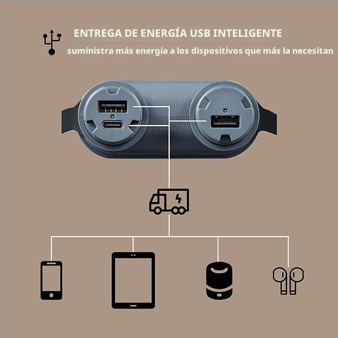 ELECOM NESTOUT Banco de Energía Resistente, Cargador para Exteriore...