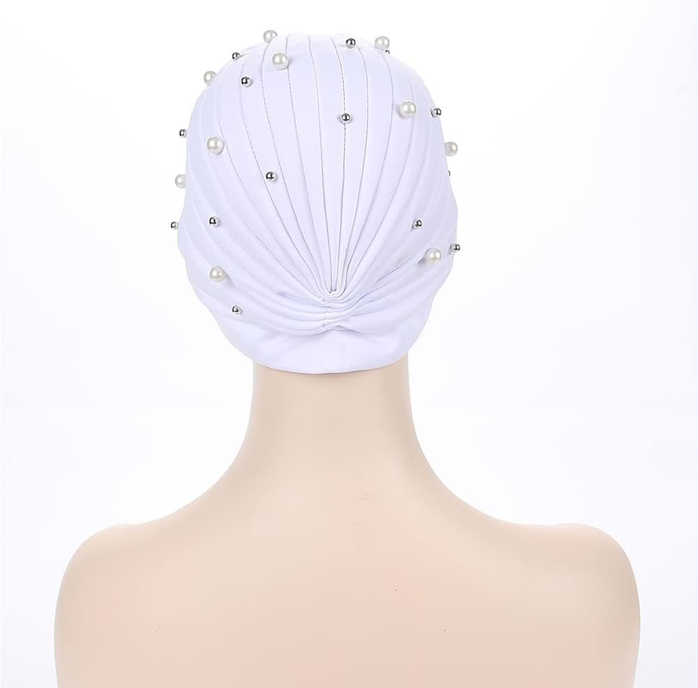 Fxhixiy Gorro de quimioterapia turbante con nudo preatado con cuent...