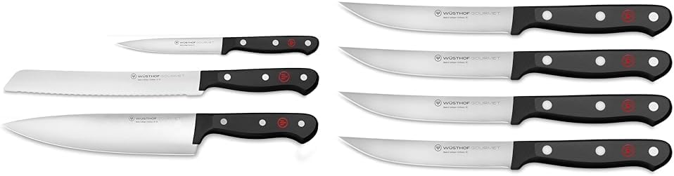 Juego de cuchillos de chef de 3 piezas Wüsthof Gourmet, Negro Juego...