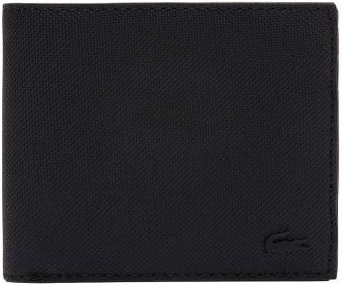 Lacoste Billetera clásica mediana para hombre, color negro, talla ú...