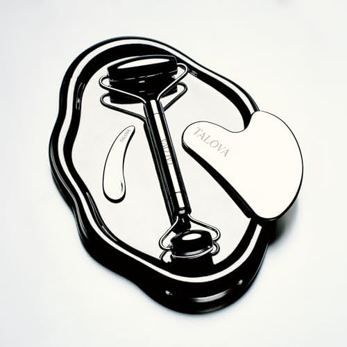 TALOVA - Gua Sha de acero inoxidable de grado 304 y rodillo facial...