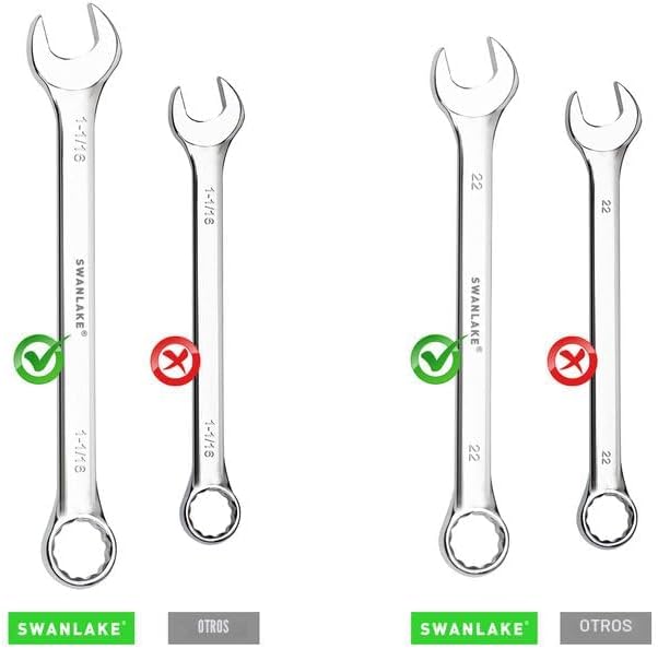SWANLAKE GARDEN TOOLS Juego de llaves SAE de 15 piezas, juego de ll...