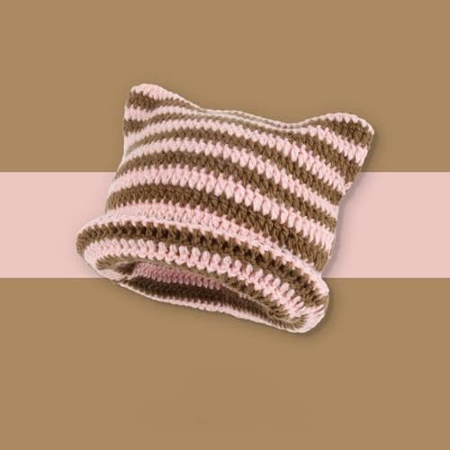Gorros de ganchillo para mujer, gorro de gato vintage, gorro de zor...