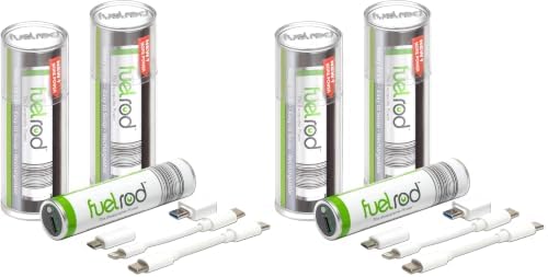 FuelRod Kit de cargador portátil USB-C, paquete de 4, incluye todos...