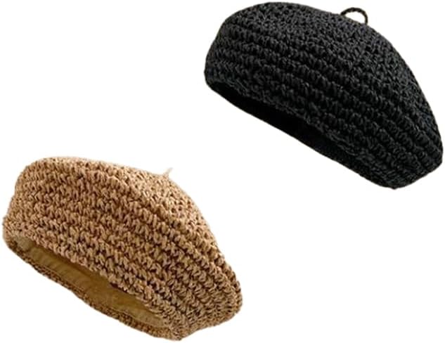 SUNTRADE Boina de punto para mujer, boina de moda francesa, boina d...