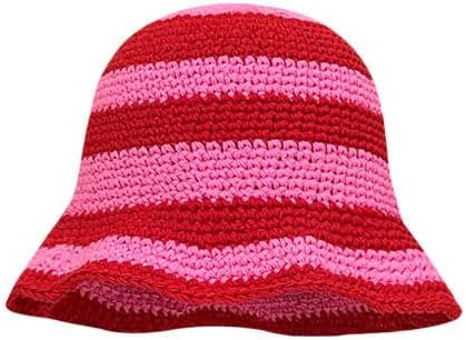 Molodo Sombrero de pescador de ganchillo para mujer, sombrero de pe...