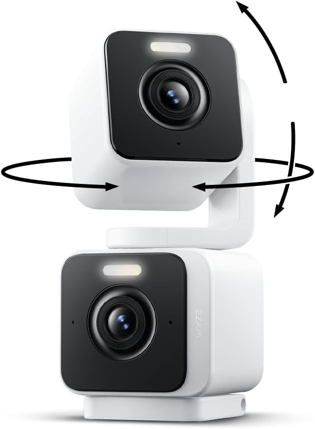 WYZE Duo Cam Pan IP65 2K 360° Pan\/Tilt Cámara de seguridad intelig...