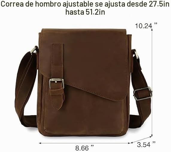 Jack&amp;Chris Bolso Mensajero de Cuero para Hombre, Bolso Bandoler...
