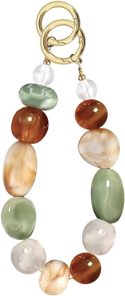 Dije con cuentas para teléfono, de colores mixtos, con piedra a cua...
