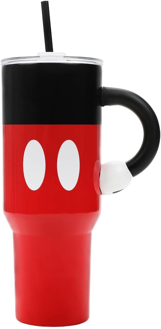 Disney Mickey Mouse - Vaso de acero inoxidable de 40 onzas con mang...