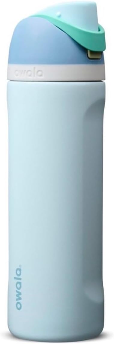 Owala Botella de agua aislada FreeSip Bluebird de 24 onzas líquidas...
