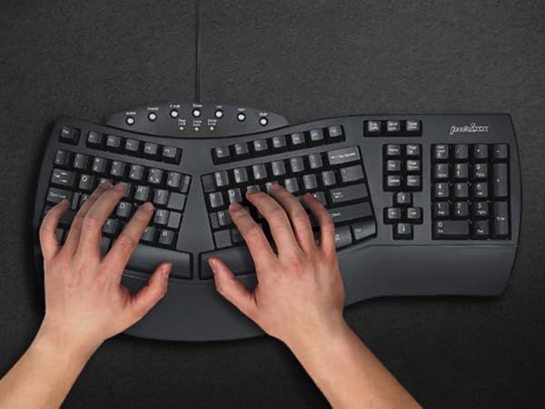 Perixx PERIDUO-512B EE.UU., Combo de Teclado Ergonómico con Cable y...