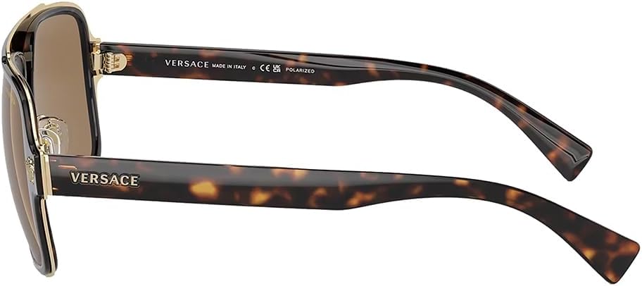 Versace - Gafas de sol para hombre, marco negro, lentes grises oscu...