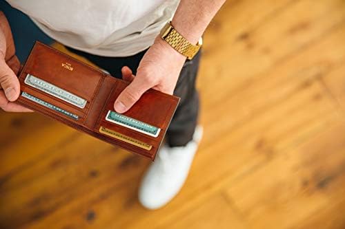 Bosca Cartera de 8 bolsillos para hombre en piel vieja - RFID, Ámbar