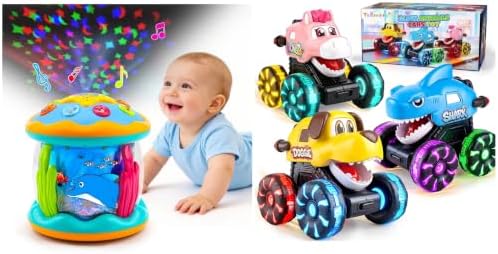Tsomtto Press and Go - Coches de animales con luz y juguetes musica...