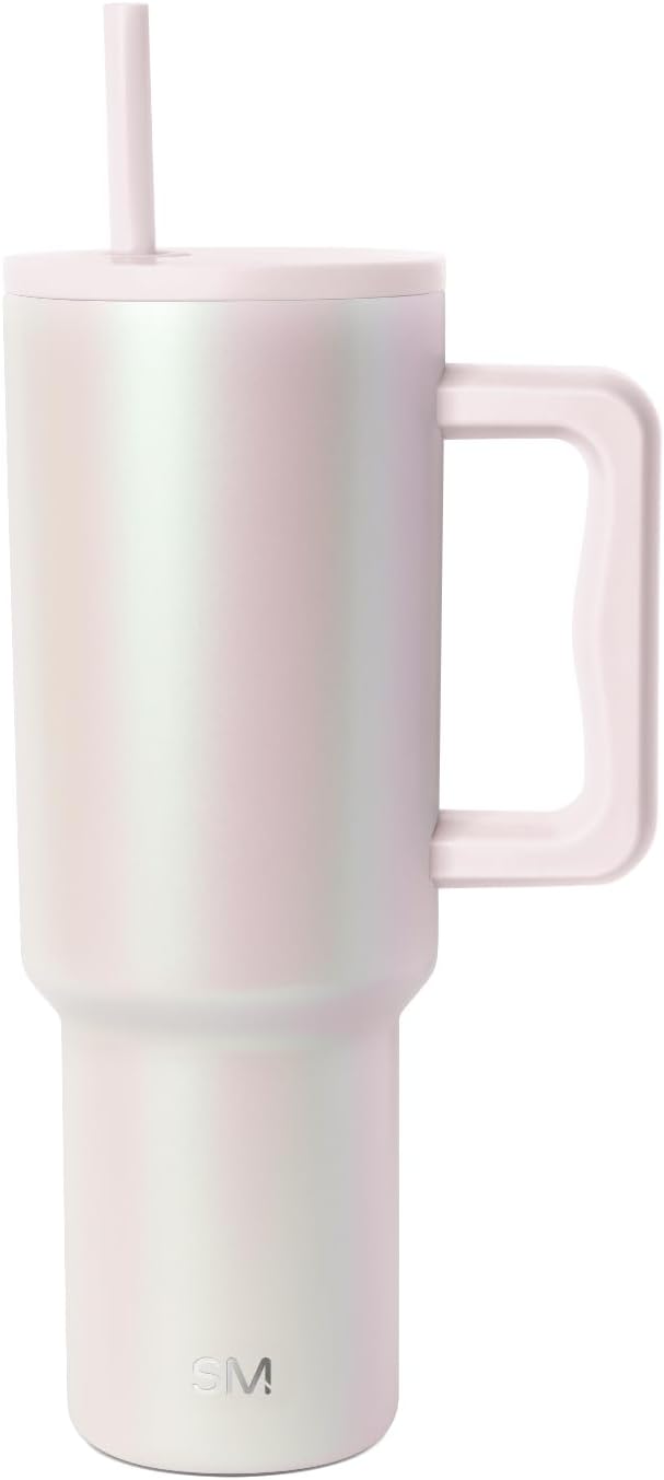 Simple Modern Tumbler with Handle and Straw | 40oz | Striped | Trek...
