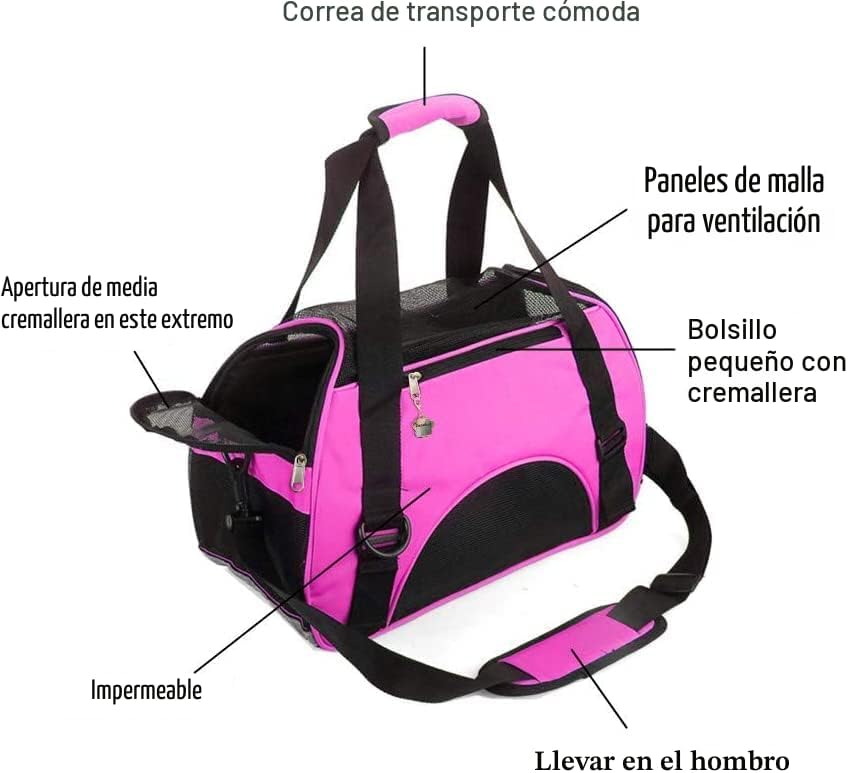 ZaneSun Transportador para gatos, transportador de viaje para masco...