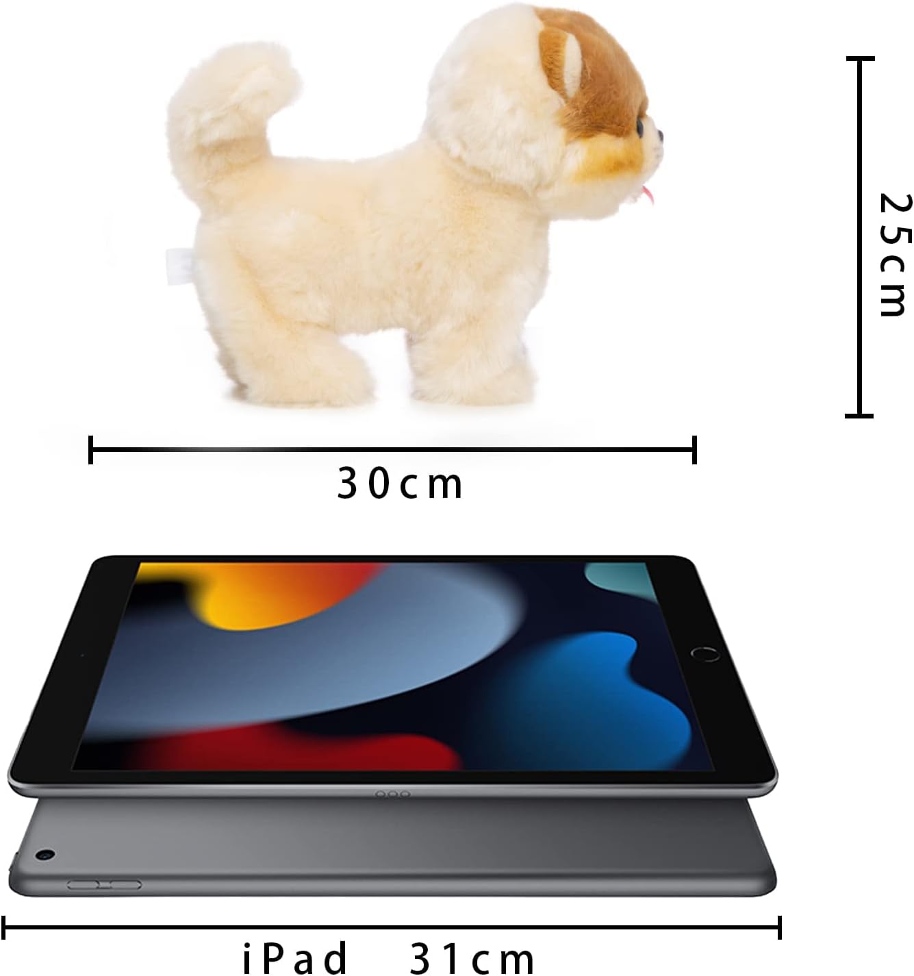 Juguete de perro de peluche electrónico caminante de Pomeranian, ca...