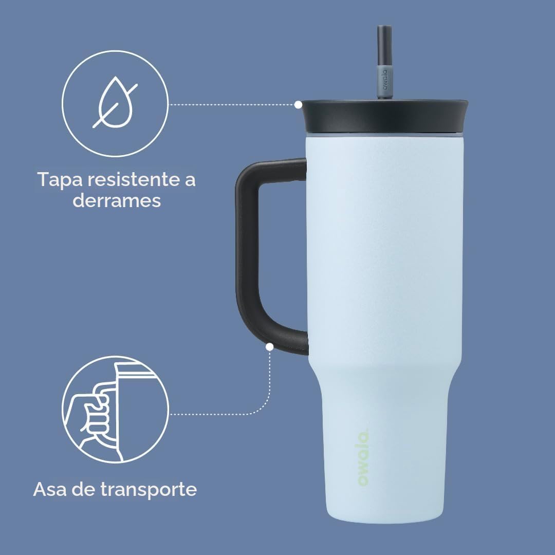 Owala - Vaso de viaje aislado de acero inoxidable de triple capa co...