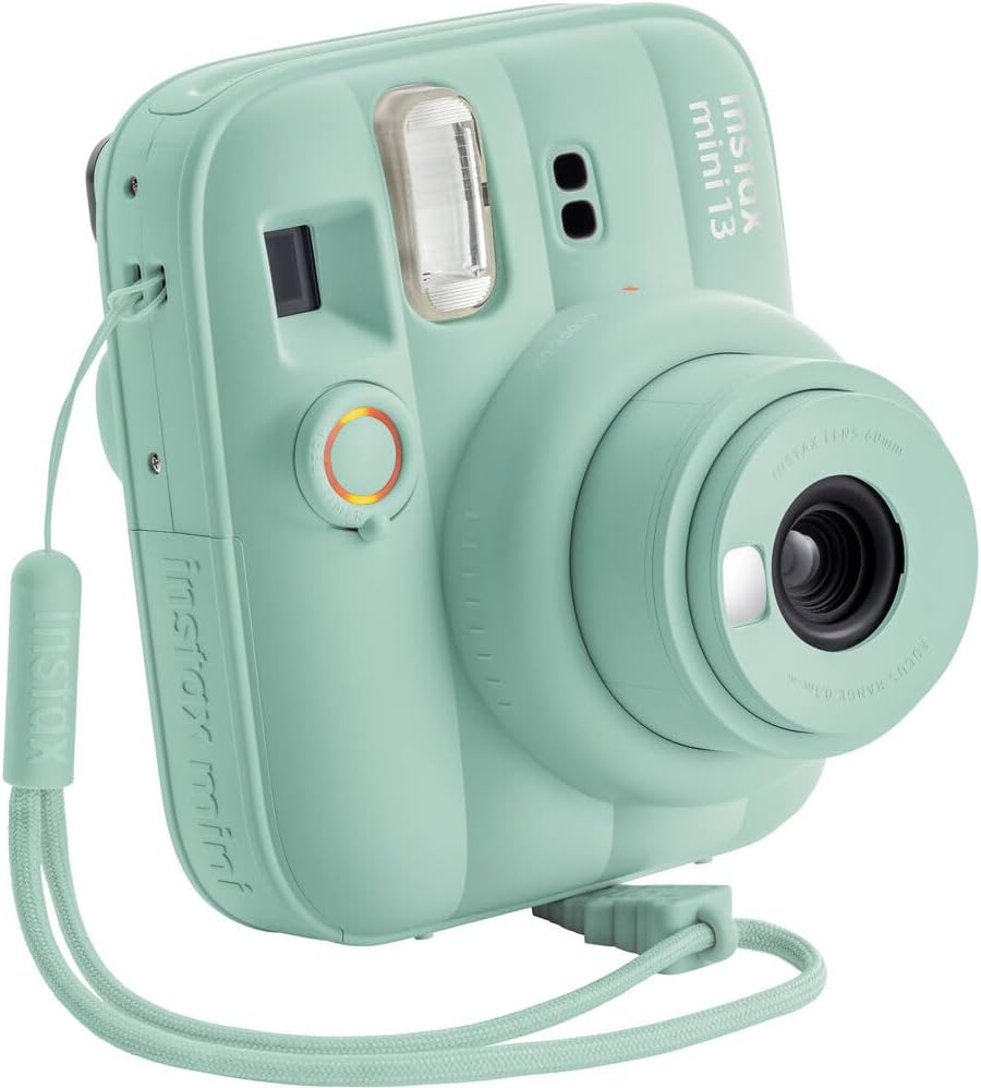 Cámara instantánea Fujifilm Instax Mini 13 verde con juego de pelíc...