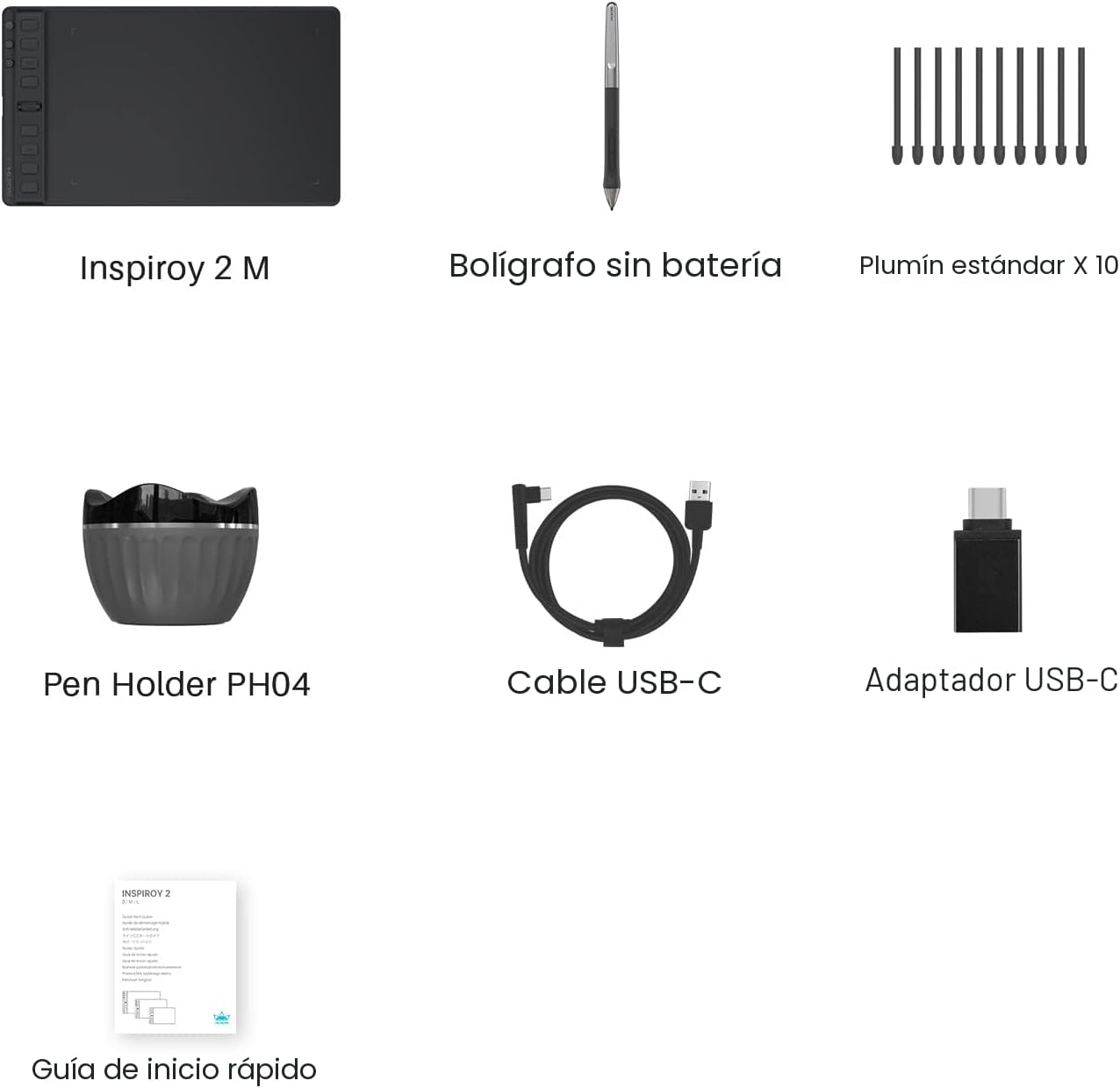 HUION Inspiroy 2 Tableta de dibujo mediana con rueda de desplazamie...