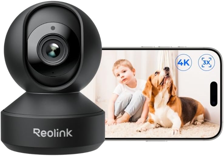 REOLINK - Cámara interior con inclinación panorámica 4K, zoom óptic...