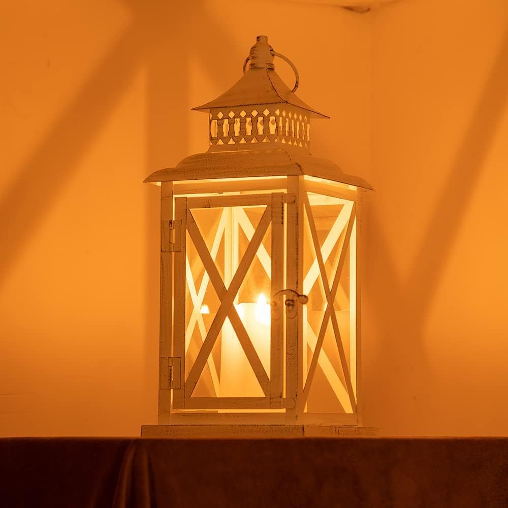 DECORKEY Farol decorativo para interiores y exteriores, gran cuadra...