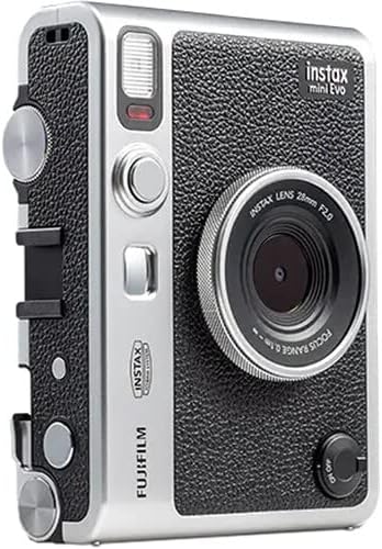 Paquete FUJIFILM INSTAX MINI EVO cámara instantánea híbrida (negra)...