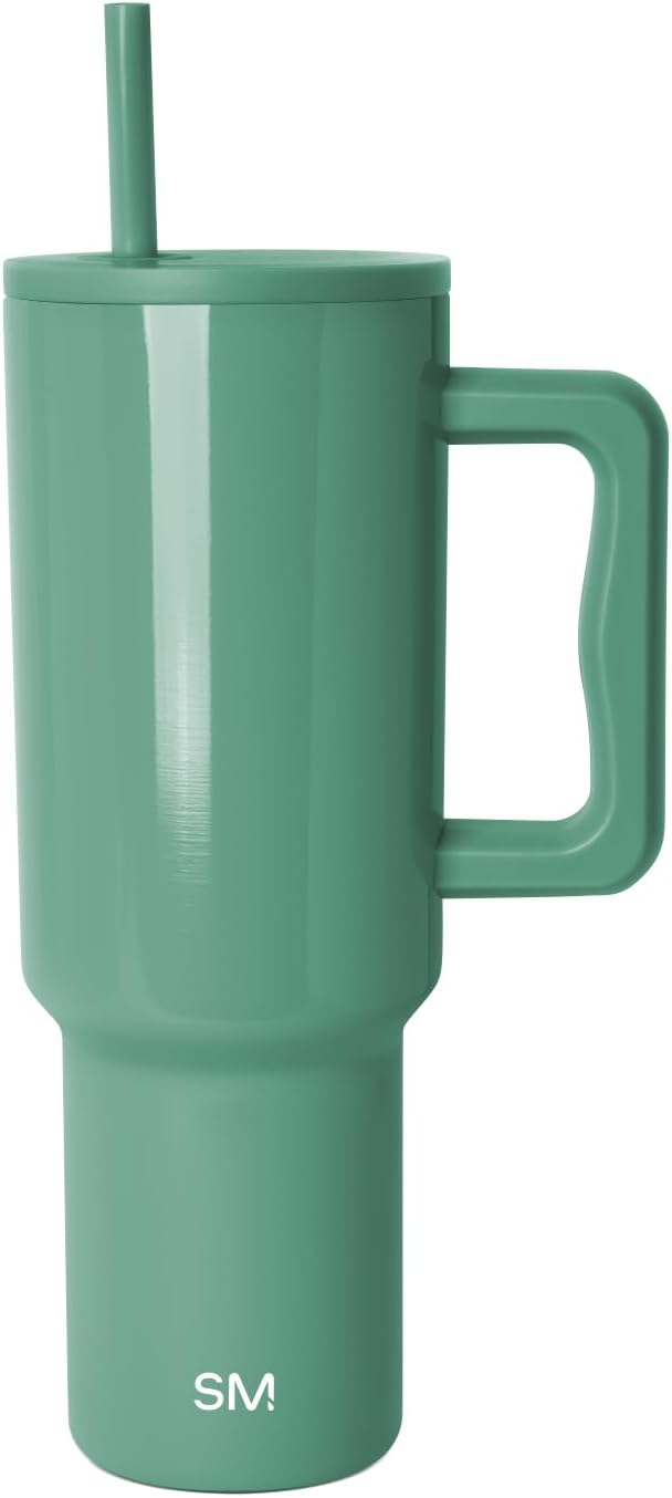 Simple Modern Tumbler with Handle and Straw | 40oz | Striped | Trek...