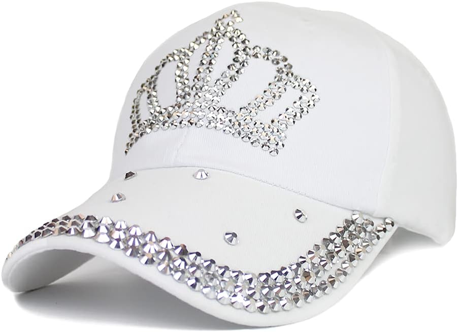 Gorra de béisbol ajustable para mujer, con diamantes de imitación b...