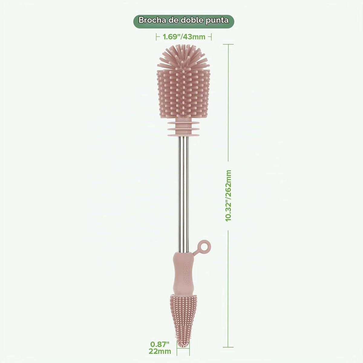 haakaa Cepillo de limpieza de silicona para botellas, cerdas de sil...