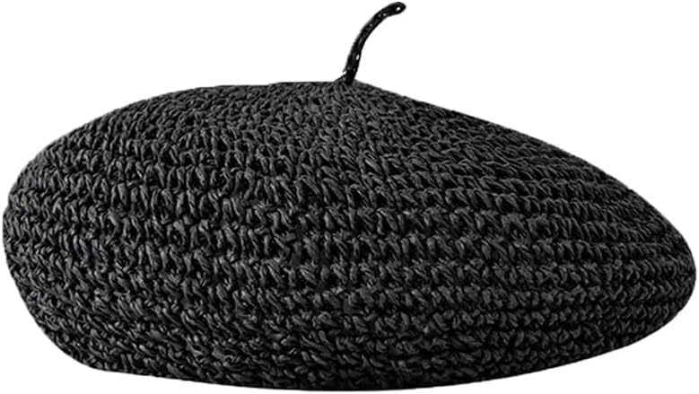 SUNTRADE Boina de punto para mujer, boina de moda francesa, boina d...