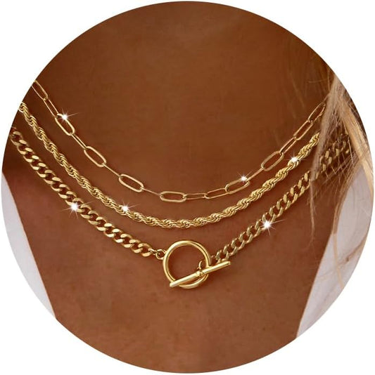 Carffordo - Collares chapados en oro para mujer, delicados collares...