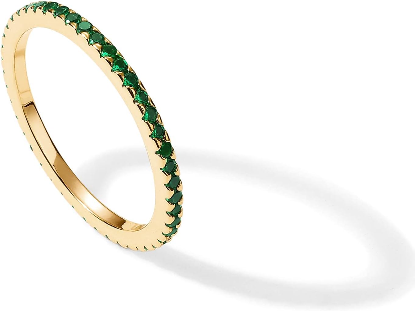 PAVOI Anillo Apilable de Plata Esterlina Chapada en Oro de 14K con...
